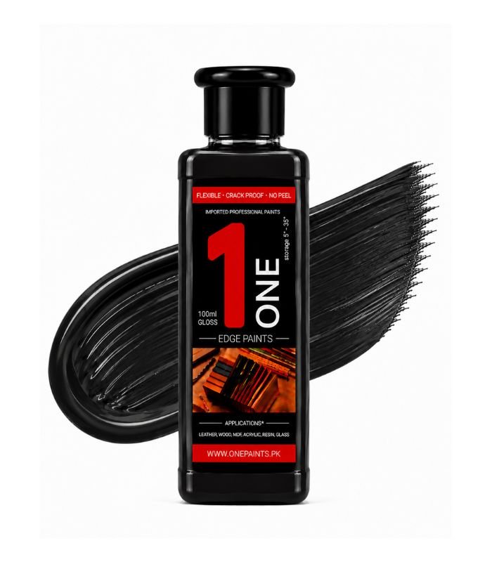 Black 1 Liter Leather Edge Paint by OnePaints.pk