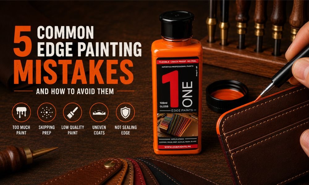 Professional Leather Edge Painting with OnePaints.pk Edge Paint