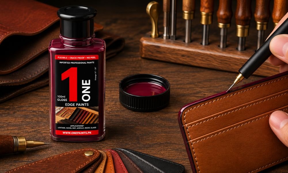 OnePaints.pk Leather Edge Paint Application for Professional Finishing