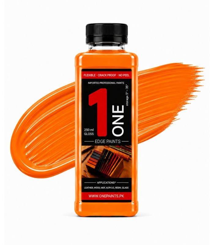 Orange 250ml Leather Edge Paint by OnePaints.pk