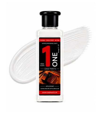 White 100ml Leather Edge Paint by OnePaints.pk
