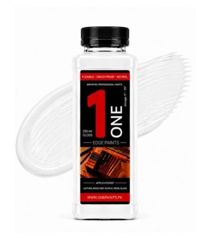 White 250ml Leather Edge Paint by OnePaints.pk