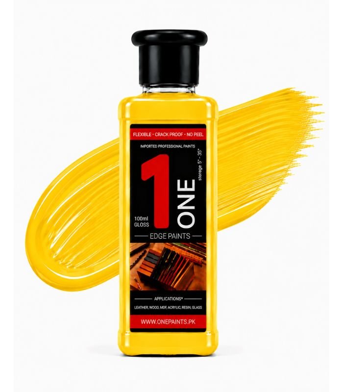 Yellow 100ml Leather Edge Paint by OnePaints.pk