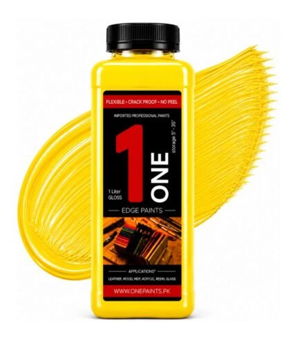 Yellow 1 Liter Leather Edge Paint by OnePaints.pk