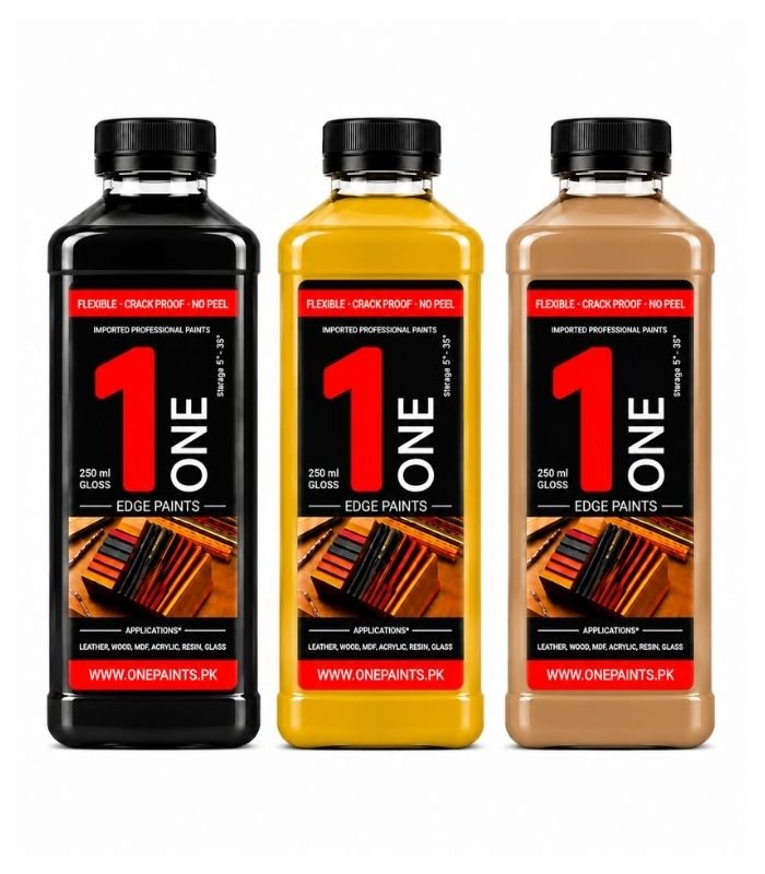 OnePaints.pk 250ml Edge Paint Trio for Leather Finishing